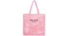 Bolso de rafia Prada Pétalo Rosa