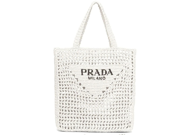 prada tote bag white