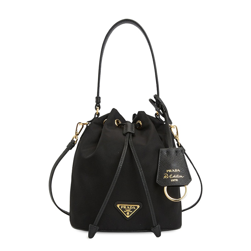 Prada Re-Edition 1978 Linylon Beuteltasche Schwarz