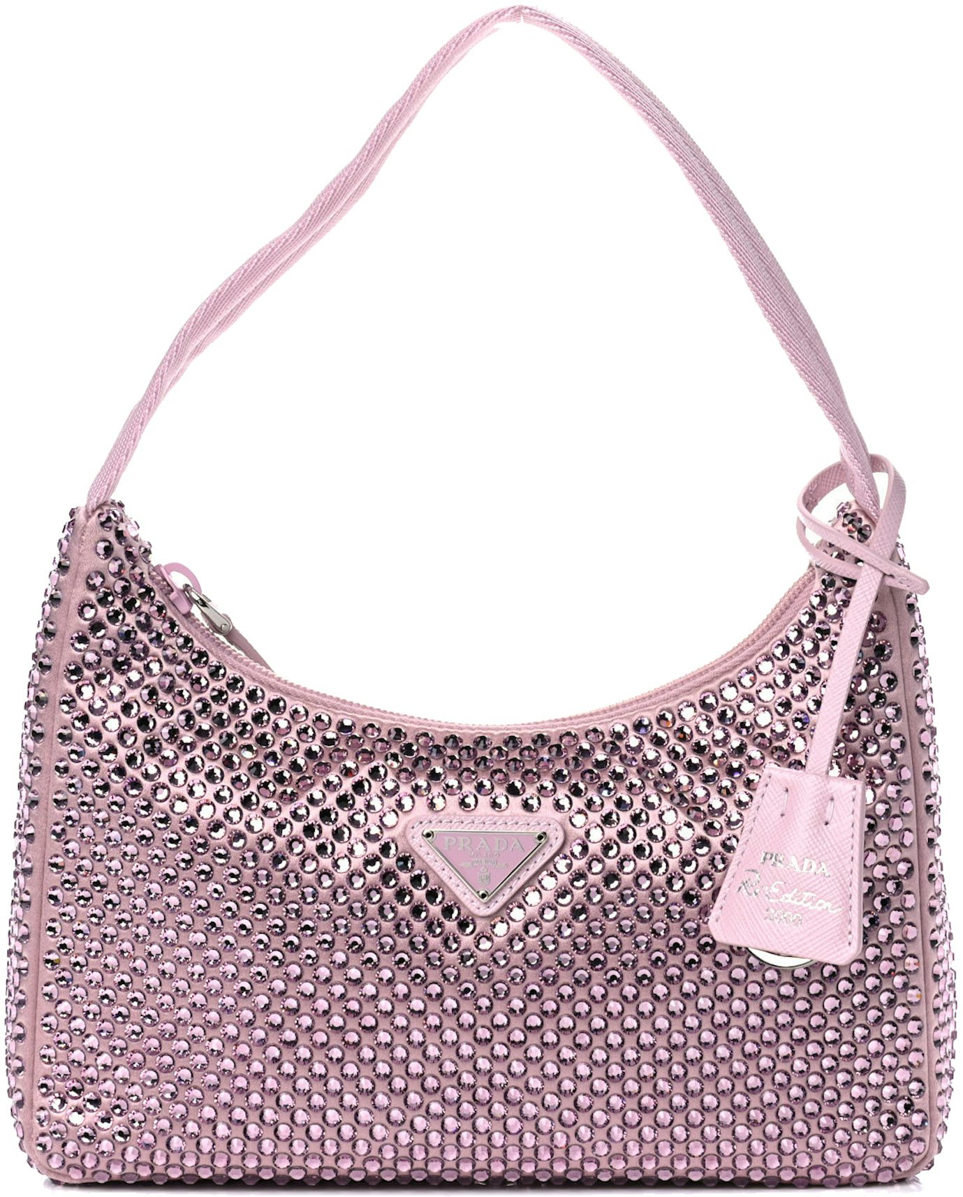 Prada Embellished Satin Handbag Celeste in Satin/Synthetic Crystals with  Silver-tone - US