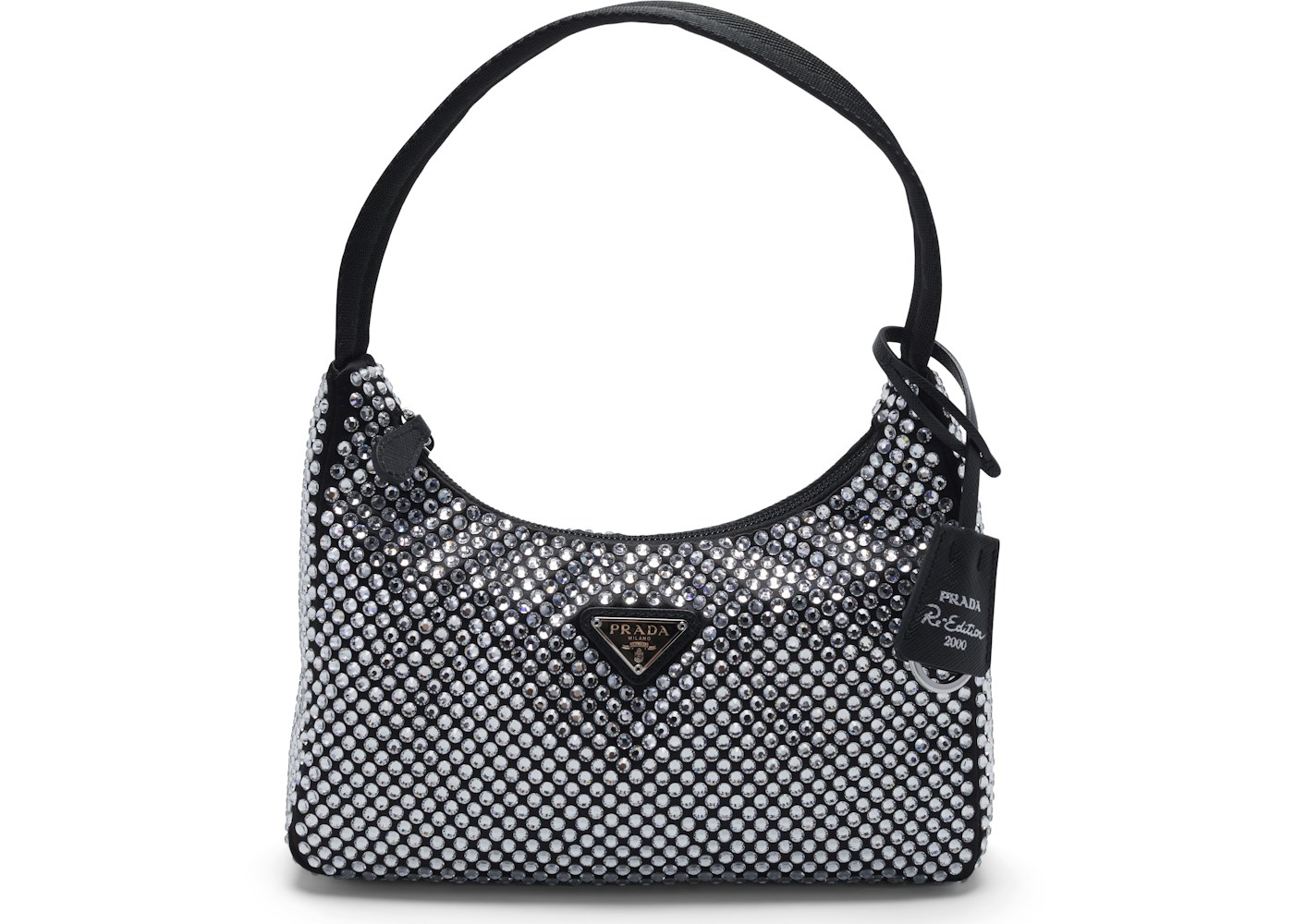 Prada Re Edition 00 Crystal Bag In Nylon With Silver Tone