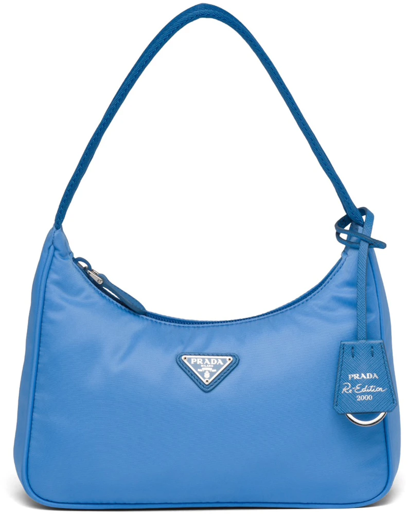 Prada Re-Edition 2000 Mini Bag Nylon Periwinkle Blue in Nylon/Saffiano  Leather with Silver-tone - GB