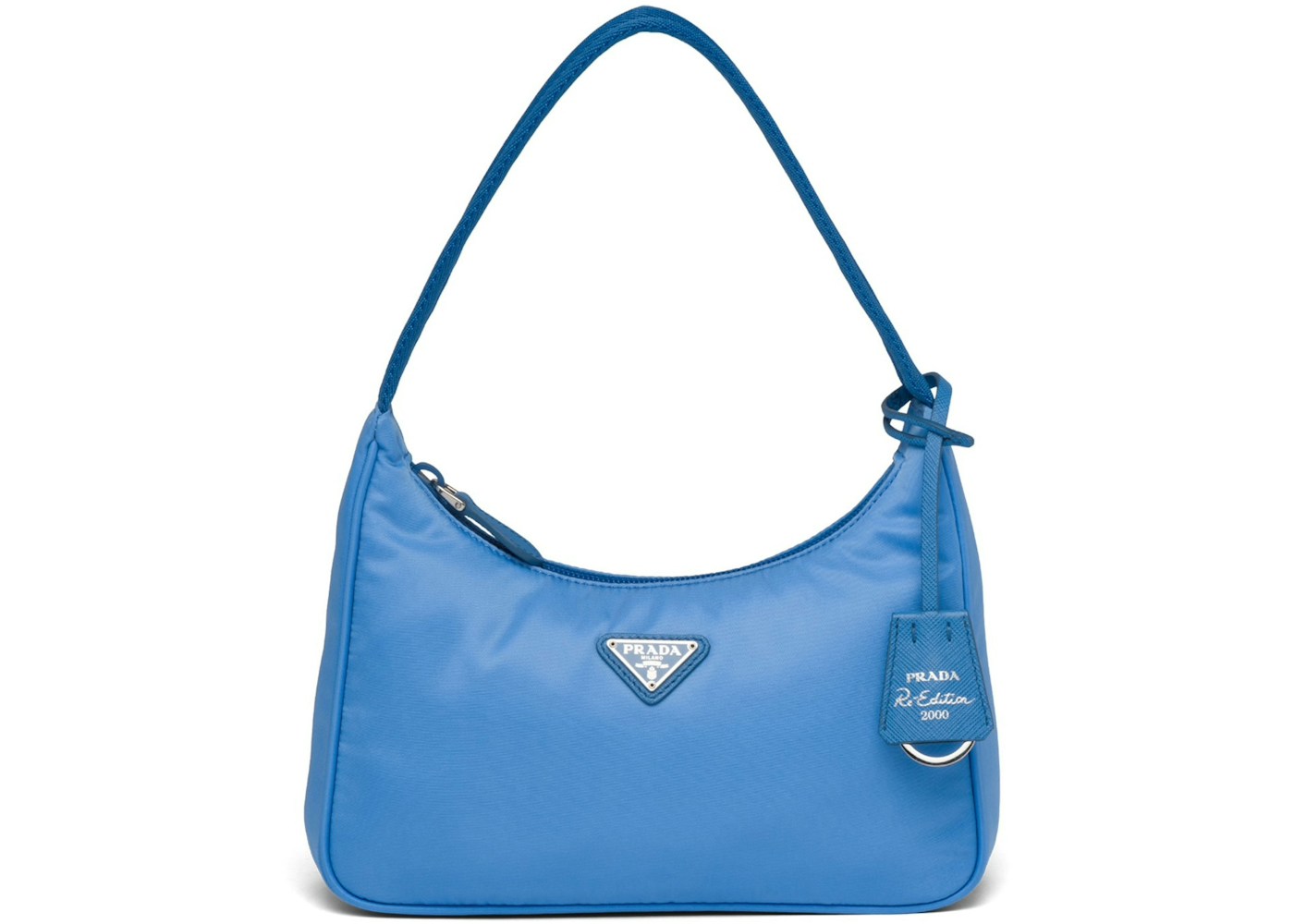 Prada Re-Edition 2000 Mini Bag Nylon Periwinkle Blue in Nylon/Saffiano