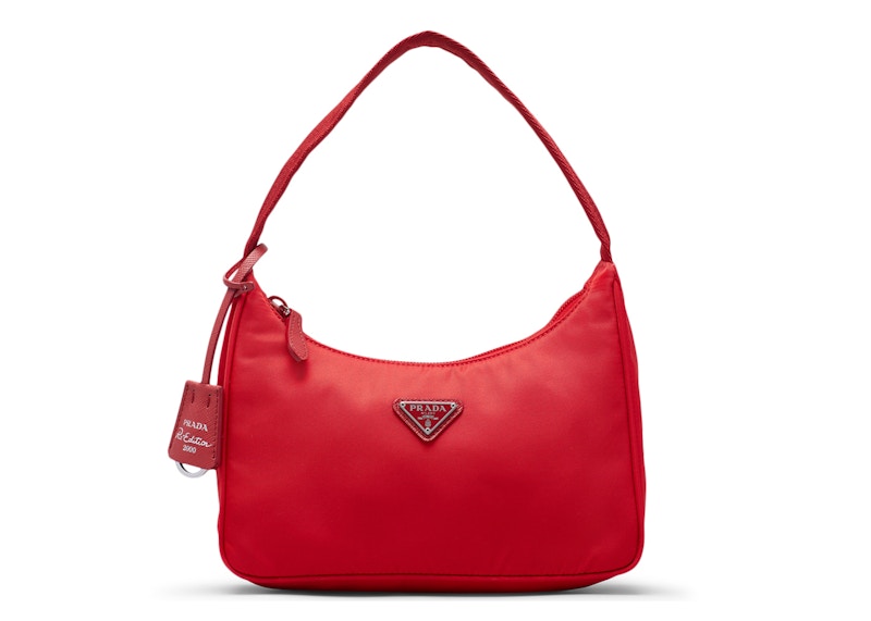 Prada Re-Edition 2000 Mini Bag Nylon Red in Nylon/Saffiano Leather