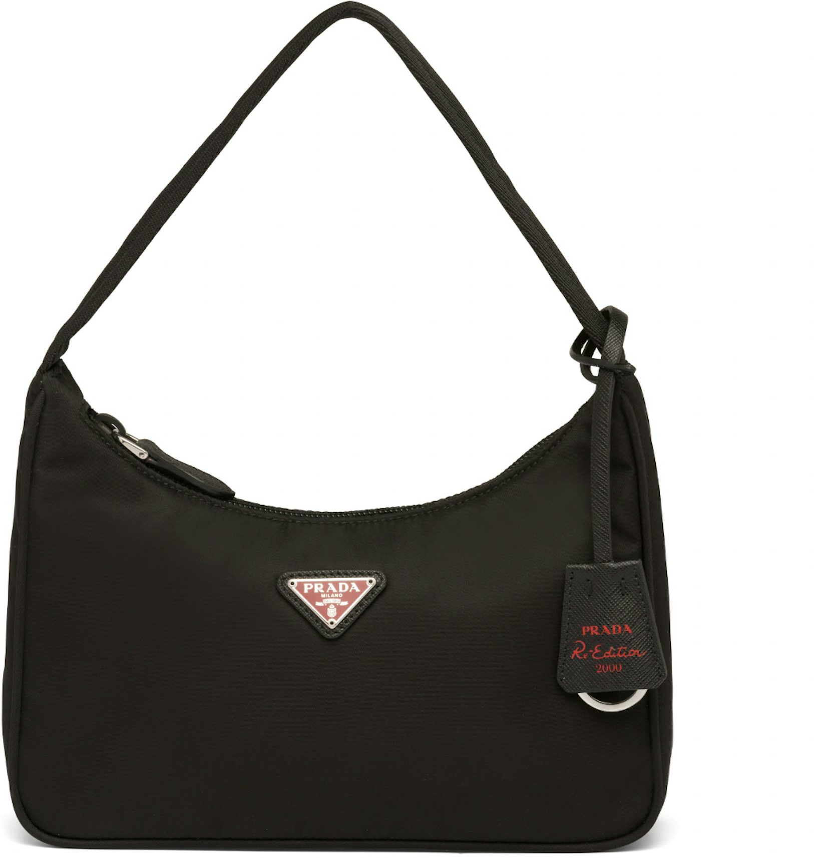 Vintage Men's Prada Milano Sports Waist Bag Red Logo Black