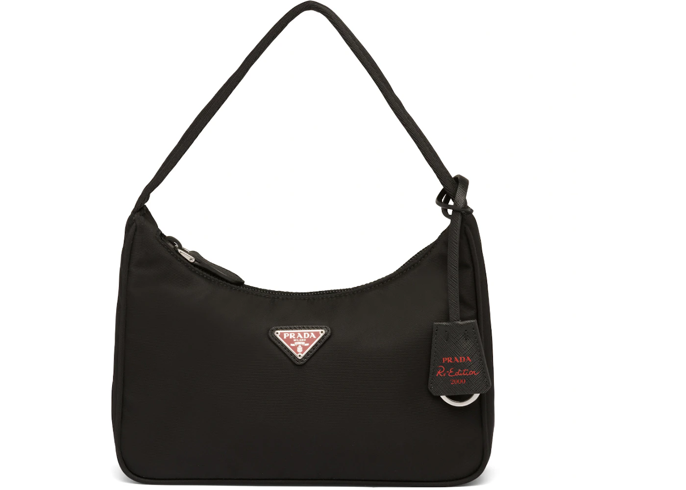Prada Re-Edition 2000 Nylon Bag Mini Black/Red in Nylon with Silver-tone -  US