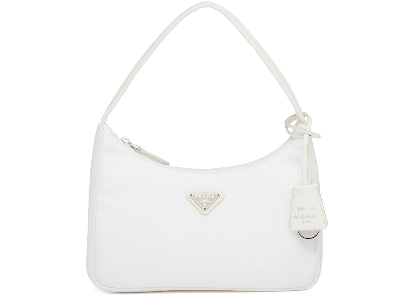 Prada Re Edition 00 Nylon Mini Bag White In Nylon With Silver Tone