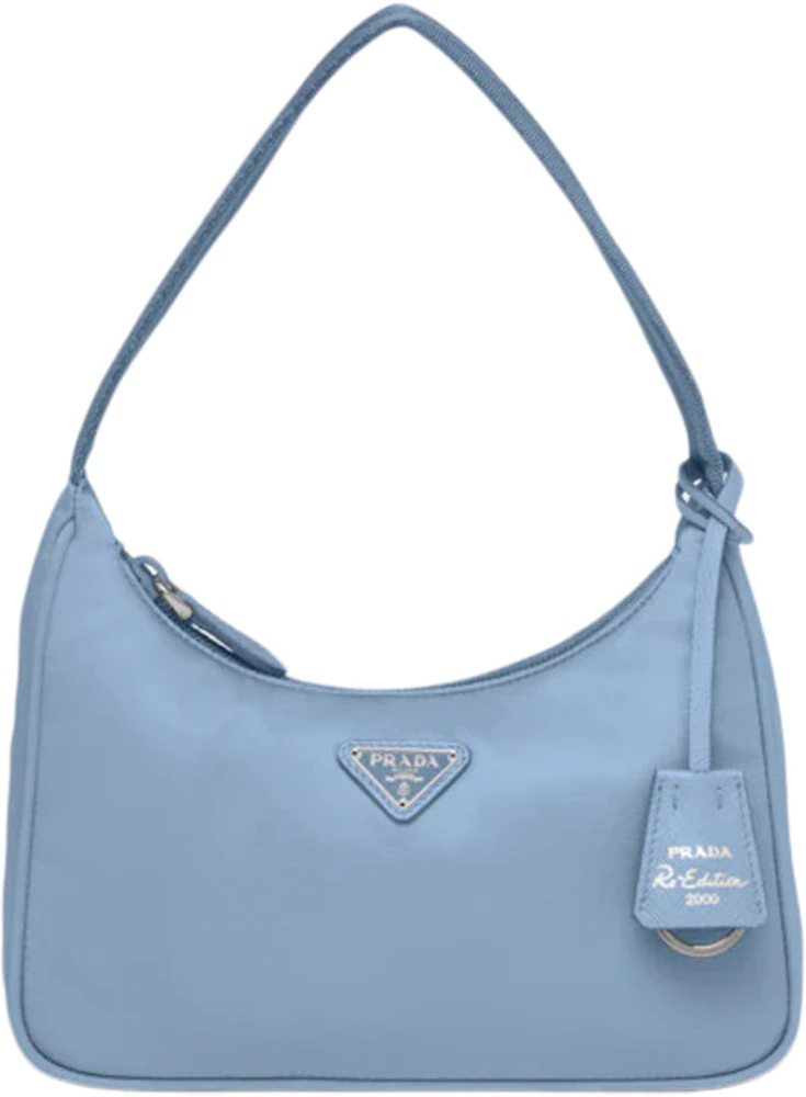 Prada Re-Edition 2000 Terry Shoulder Bag Mini Blue in Terry with  Silver-tone - US