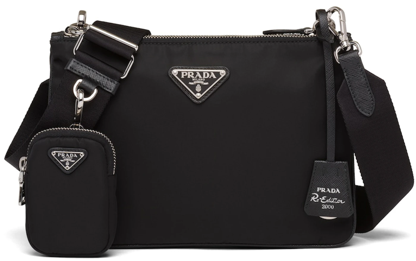 Prada Re-Edition 2000 Shoulder Bag Nylon Black in Nylon with Silver ...