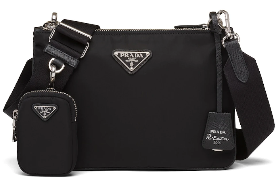 Prada Re Edition 2000 Shoulder Bag Nylon Black In Nylon With Silver Tone