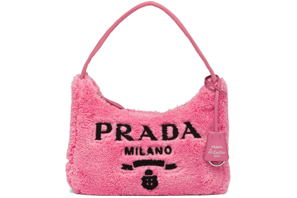 Prada Re-Edition 2000 Terry Mini Bag Petal Pink/Black