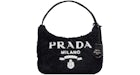Prada Re-Edition 2000 Frottee-Umhängetasche Mini Schwarz