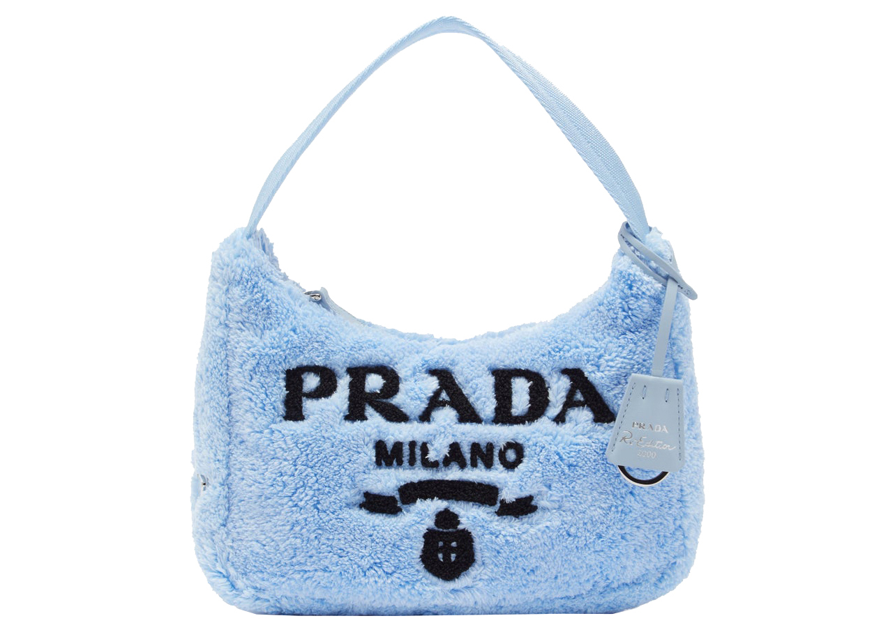 Prada Re-Edition 2000 Terry Shoulder Bag Mini Blue in Terry with