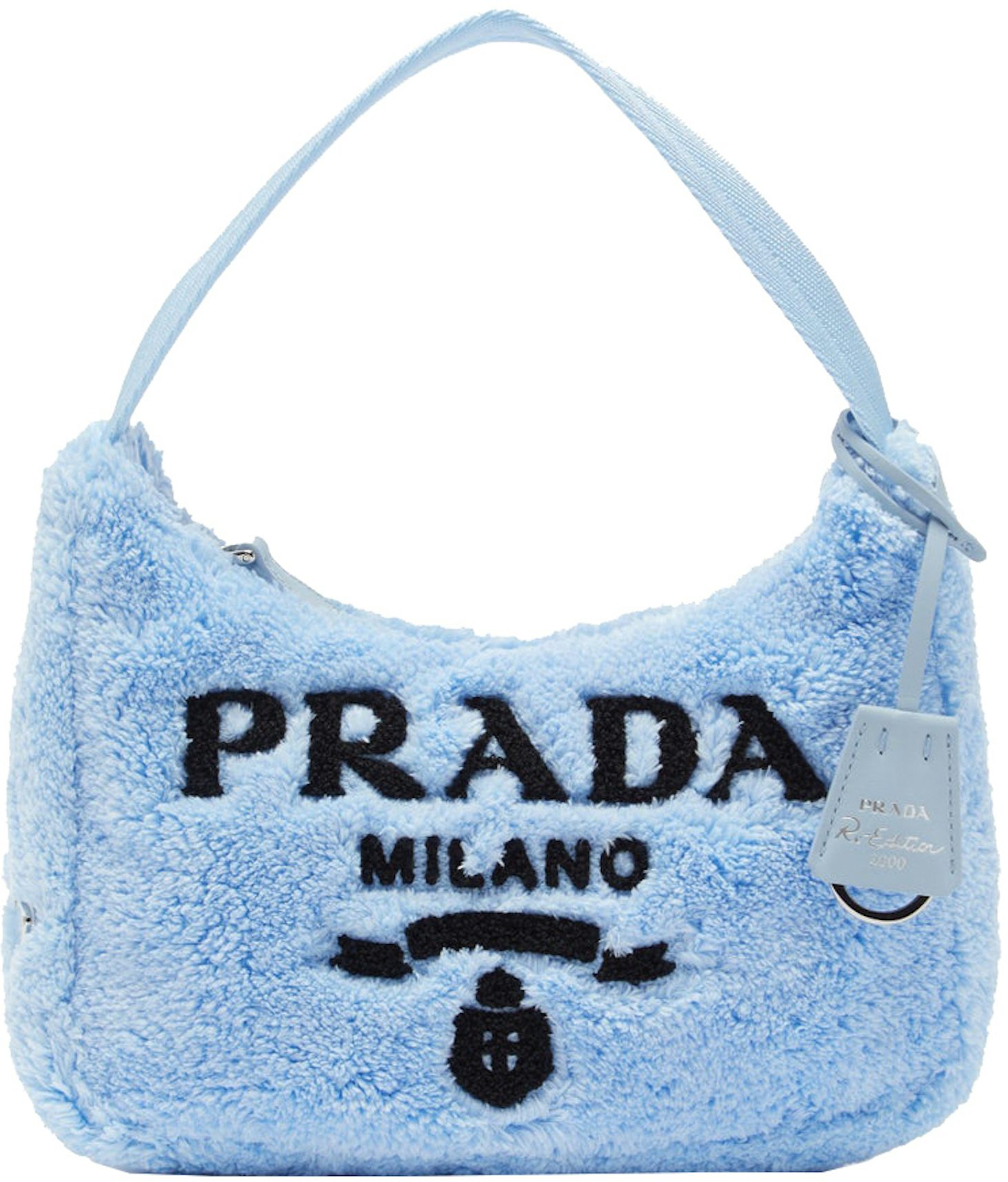 Prada Re-Edition 2000 Terry Shoulder Bag Mini Blue in Terry with