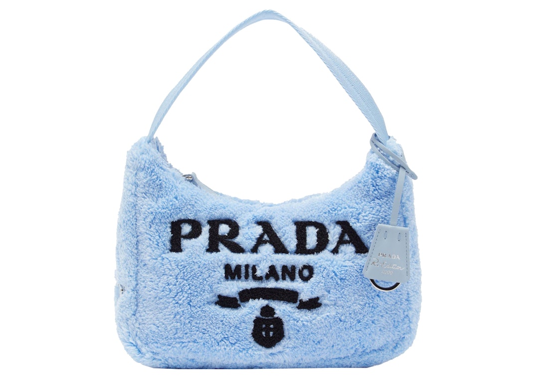 Pre-owned Prada Re-edition 2000 Terry Shoulder Bag Mini Blue