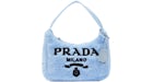 Prada Re-Edition 2000 Frottee-Umhängetasche Mini Blau