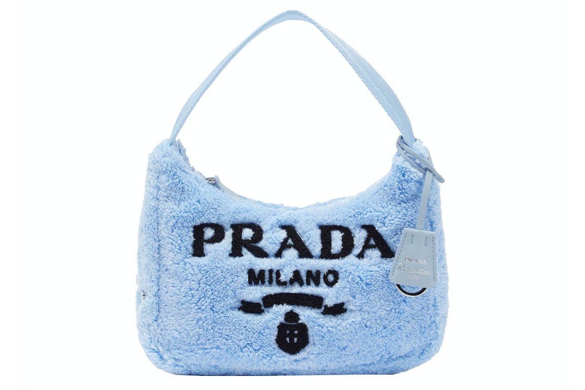 Pre-owned Prada Re-edition 2000 Terry Shoulder Bag Mini Blue