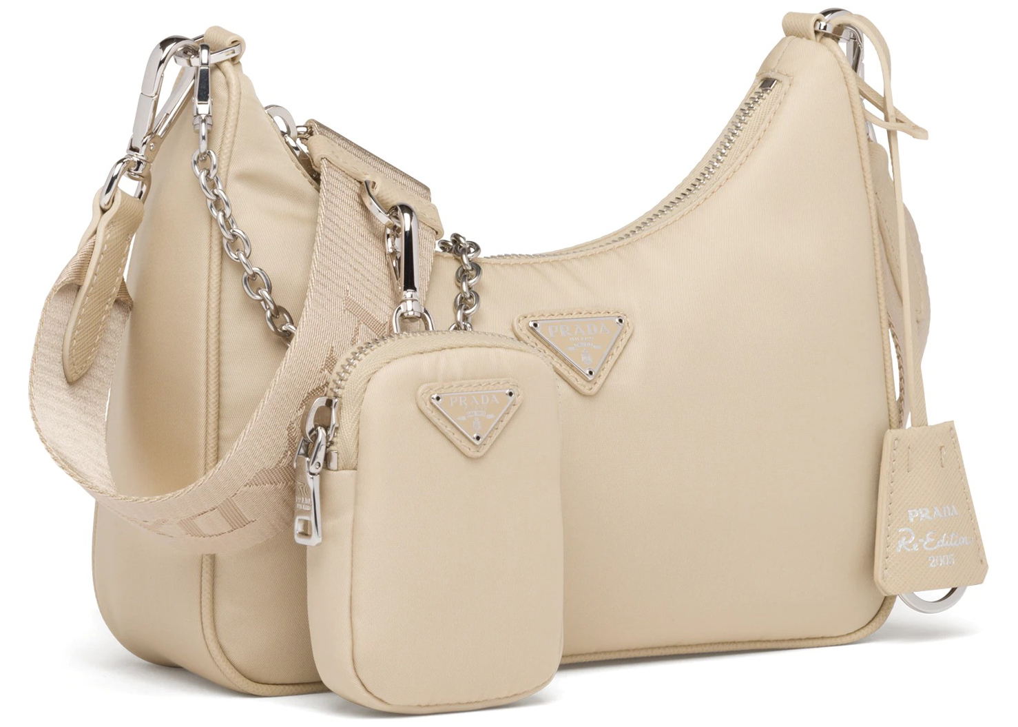 Prada Re-Edition 2005 Shoulder Bag Desert Beige