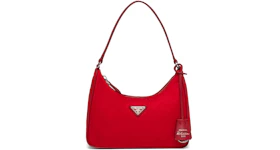 Prada Re-Edition 2005 Mini Bag Nylon Saffiano Leather Strap Red