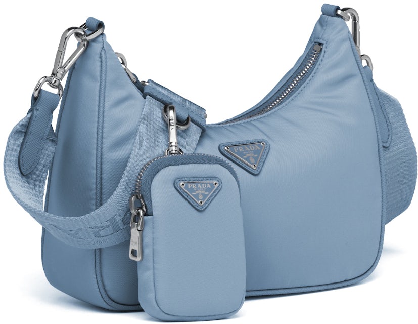 Prada Re-edition 2005 Leather Shoulder Bag In Blau