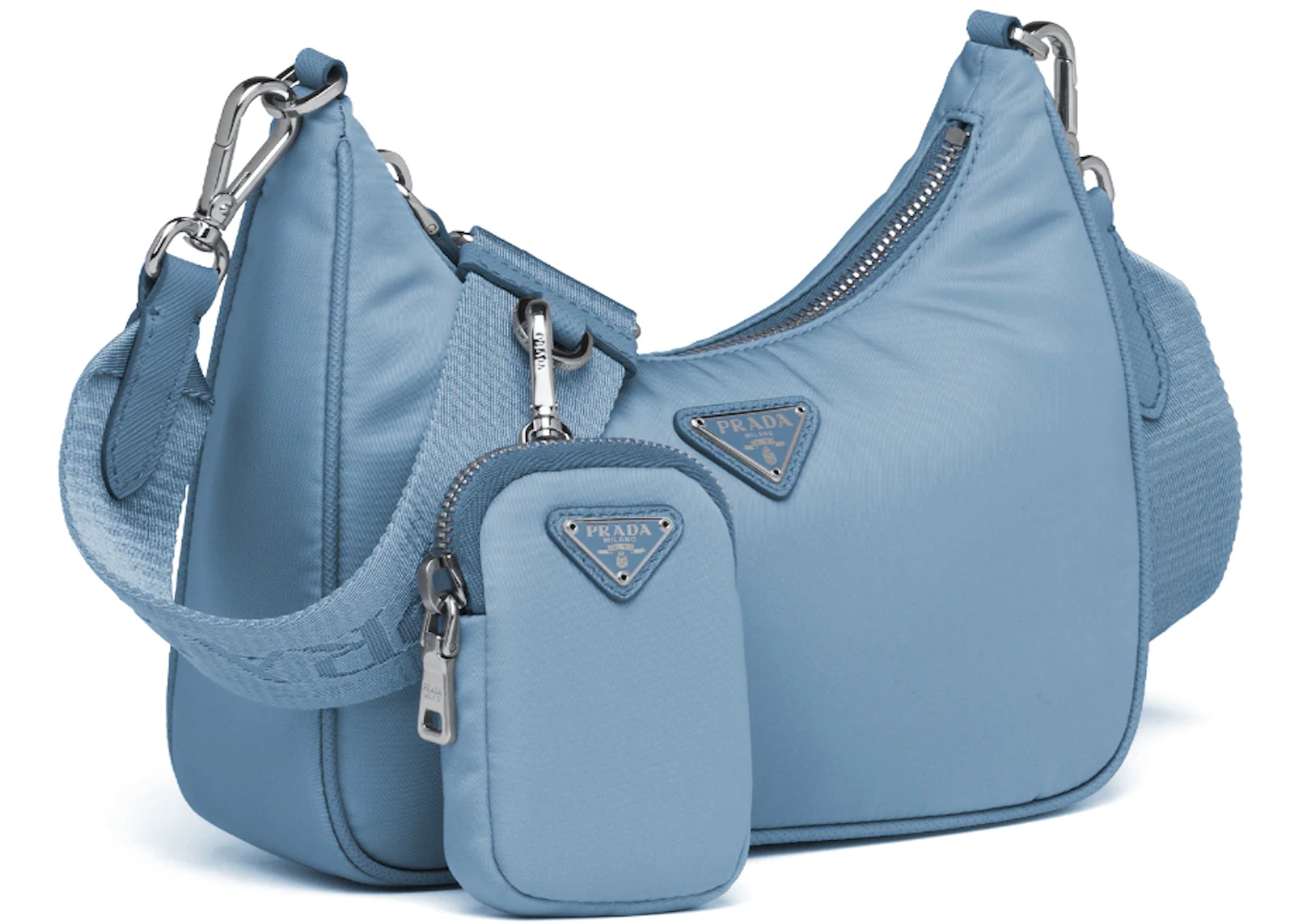 charity function thirst Prada Re-Edition 2005 Nylon Bag Astral Blue in Nylon with Silver-tone