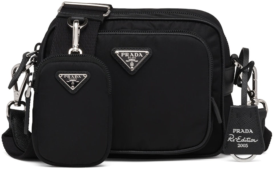 Prada Crossbody Bag Nylon Black in Nylon with Silver-tone - US
