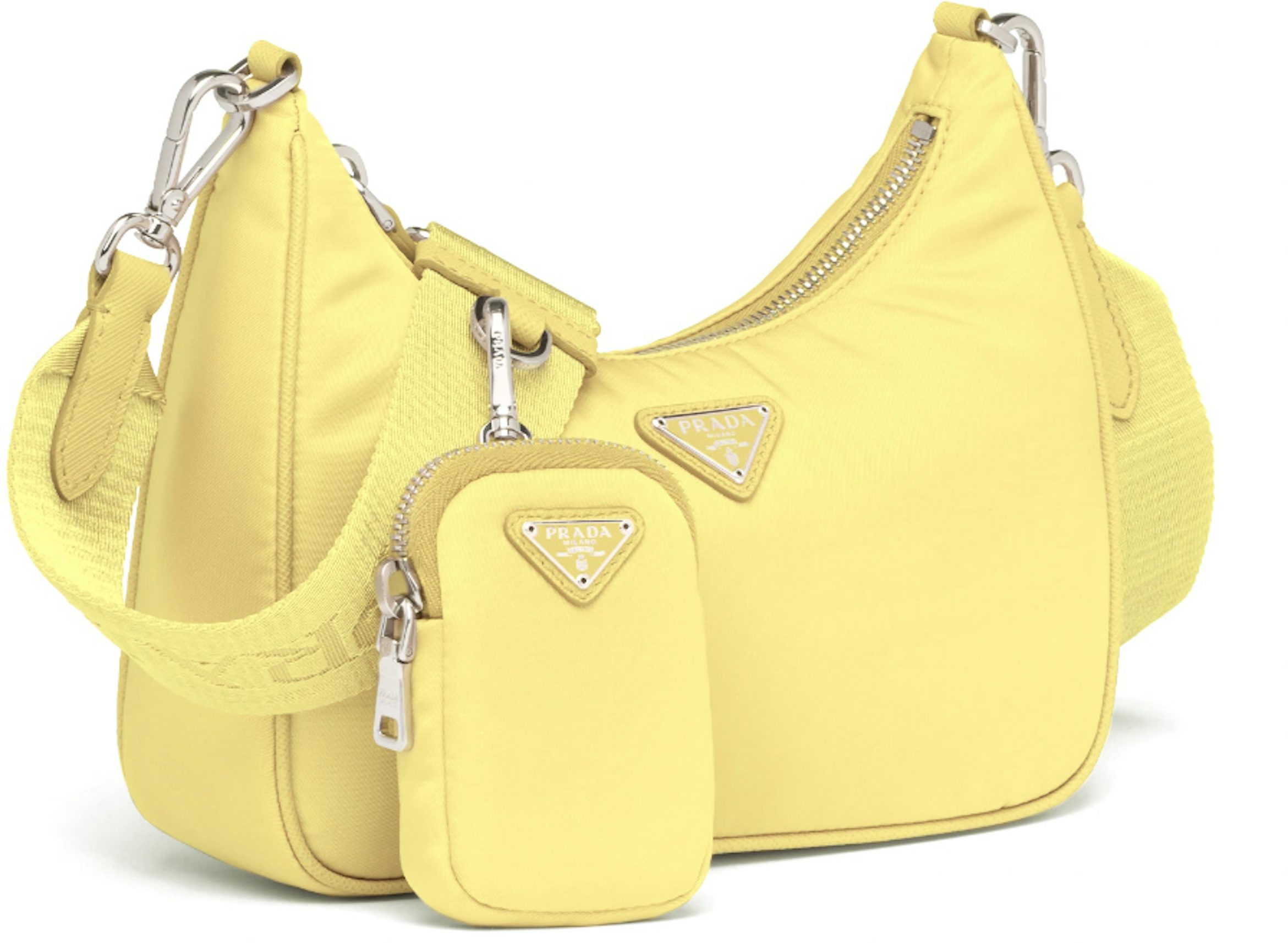 Prada Re-Edition 2005 Nylon Bag Lemon Yellow in Nylon with Silver-tone - US