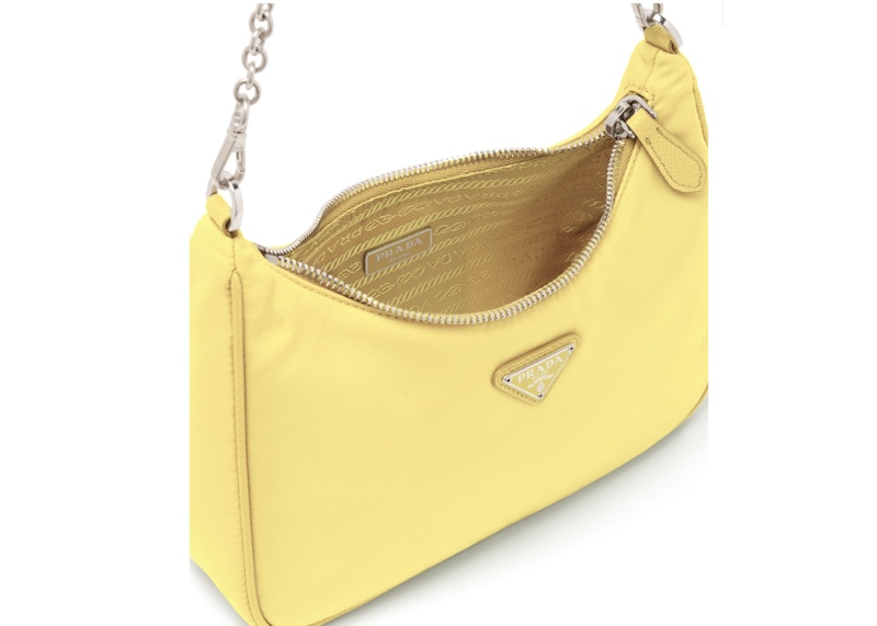 Prada Re Edition 2005 Nylon Bag Lemon Yellow in Nylon with Silver