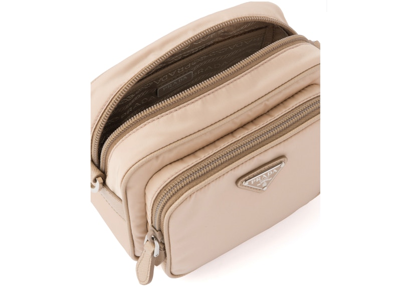 Prada ReEdition 2005 Nylon Bag Silvertone Cameo Beige in Nylon with