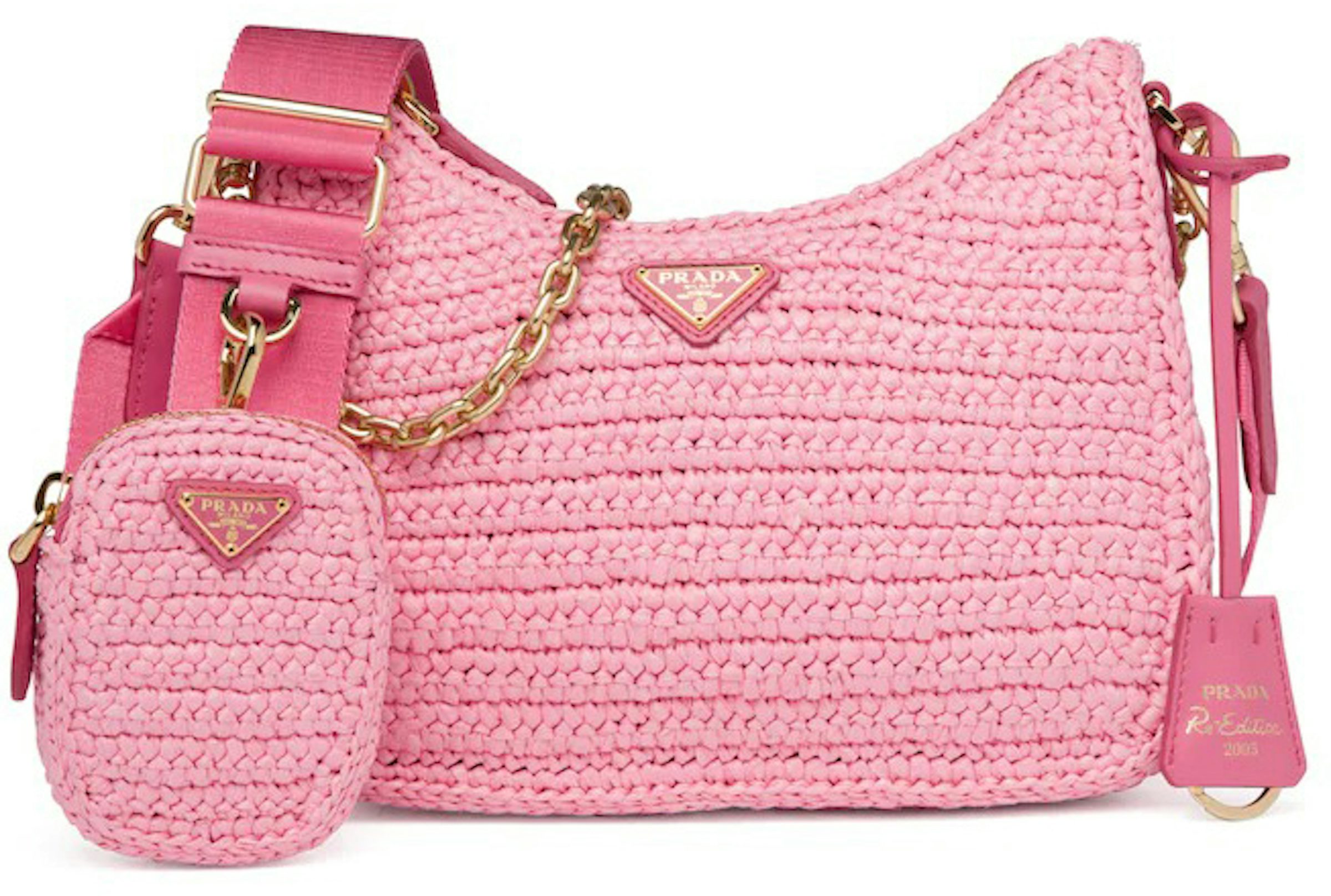 Alabaster Pink Prada Re-edition 2005 Printed Re-nylon Bag