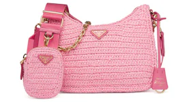 Prada Re-Edition 2005 Raffia Bag Petal Pink