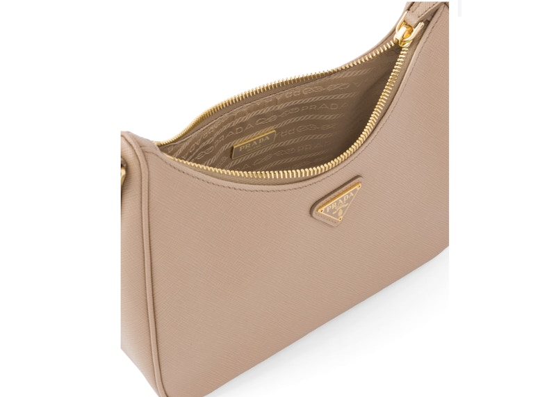 Prada ReEdition 2005 Saffiano Leather Bag Cameo Beige in Saffiano