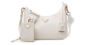 Prada Re-Edition 2005 Saffiano Leather Shoulder Bag White