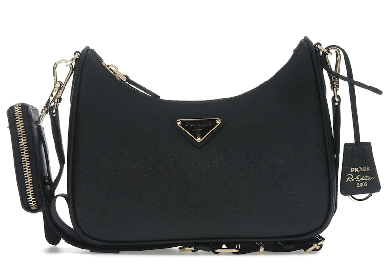【関税&送料込み】Prada Re-Edition 2005 In Saffiano Bags Prada Re-Edition 2005 Shoulder Bag Saffiano Black in