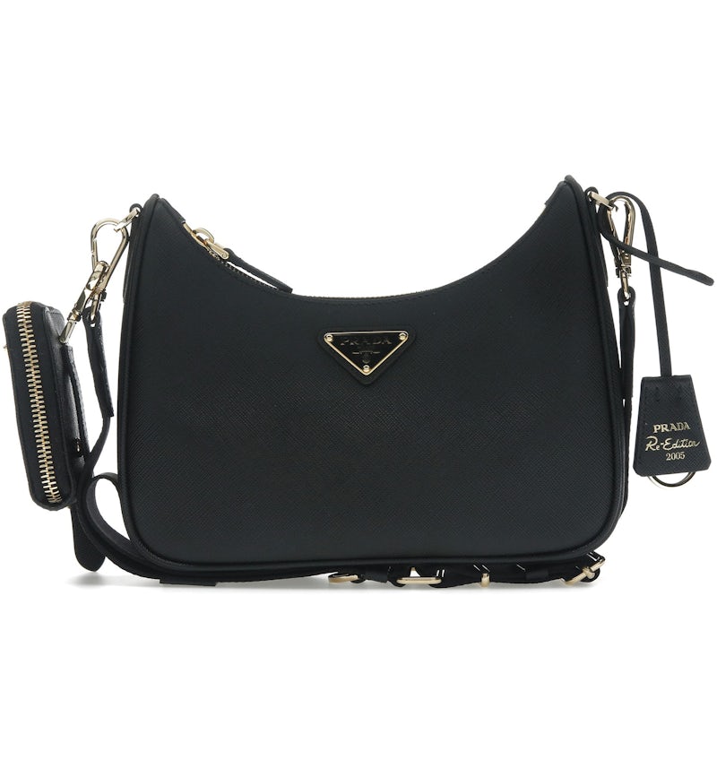 Prada Re-Edition 2005 Shoulder Bag Saffiano Black in Saffiano