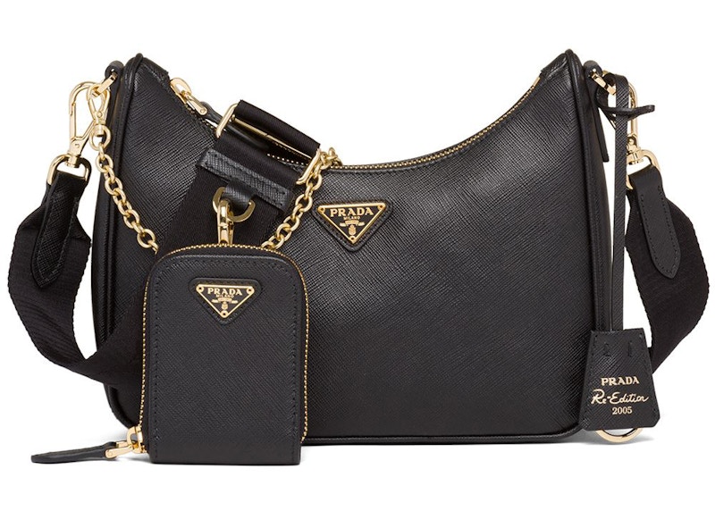 black and gold prada bag