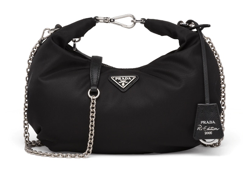 Prada Re Edition 2006 Nylon Bag Black in Nylon with Silver tone GB