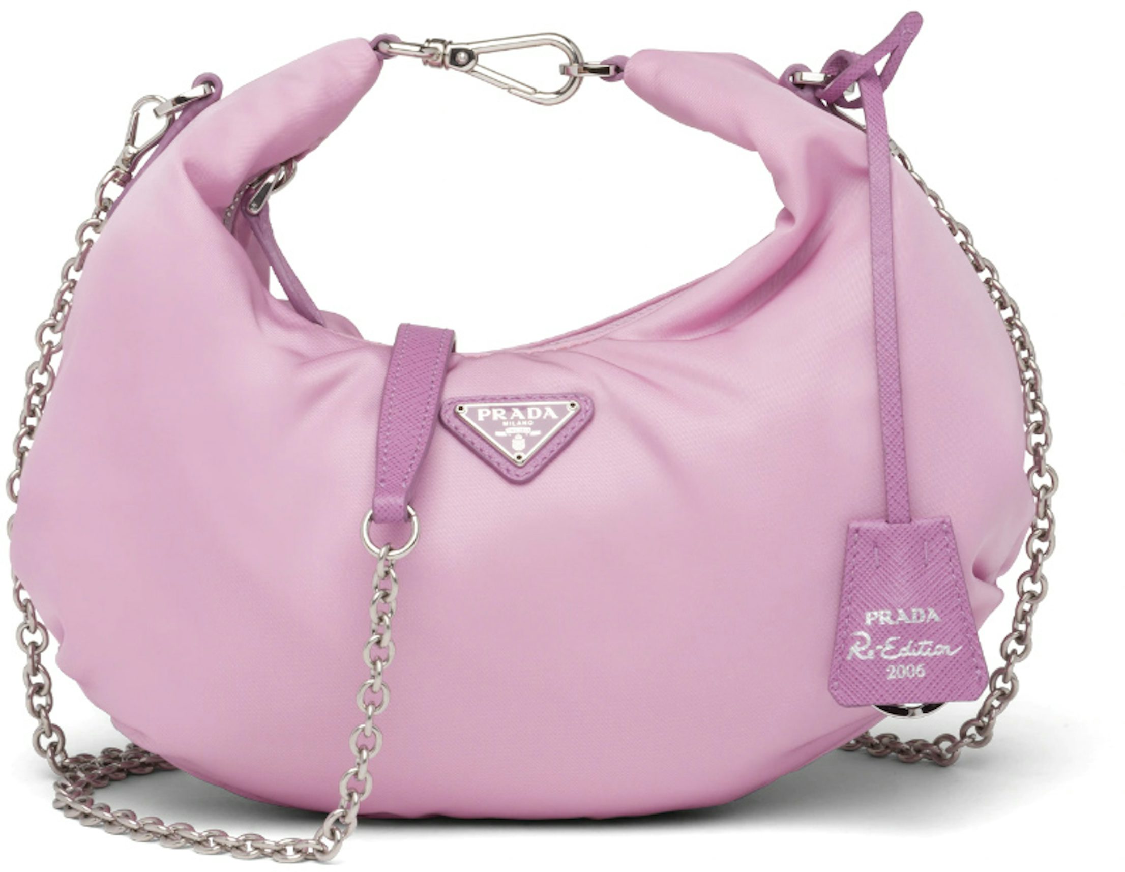 Prada Re-Edition 2005 Shoulder Bag Nylon Begonia Pink in Nylon with  Silver-tone - US