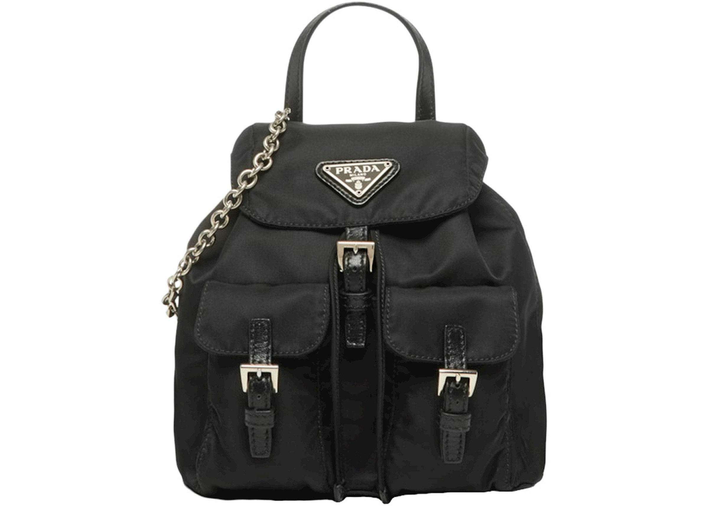 Prada Re-Nylon Backpack Mini Black in Fabric with Gold-tone - US