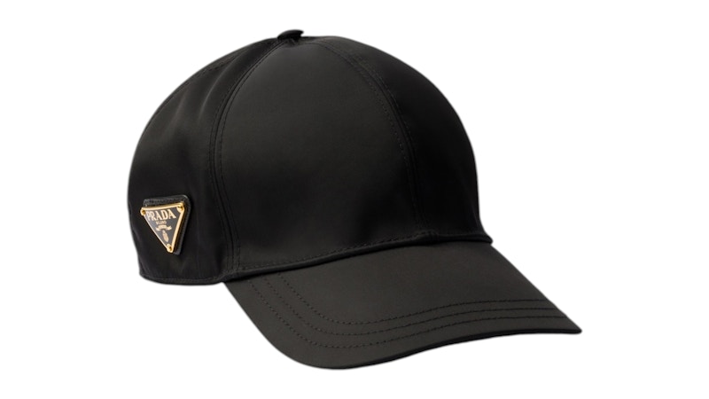 Prada Re-Nylon Baseball Cap Black Gold