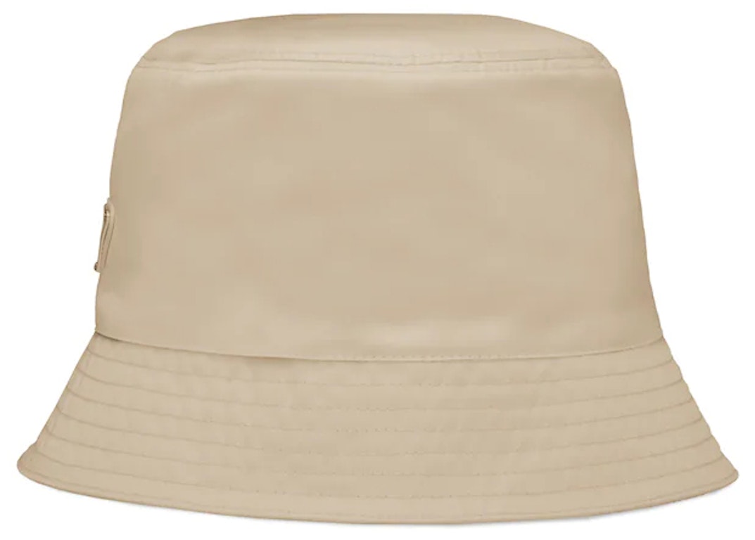 Pre-owned Prada Re-nylon Bucket Hat Desert Beige