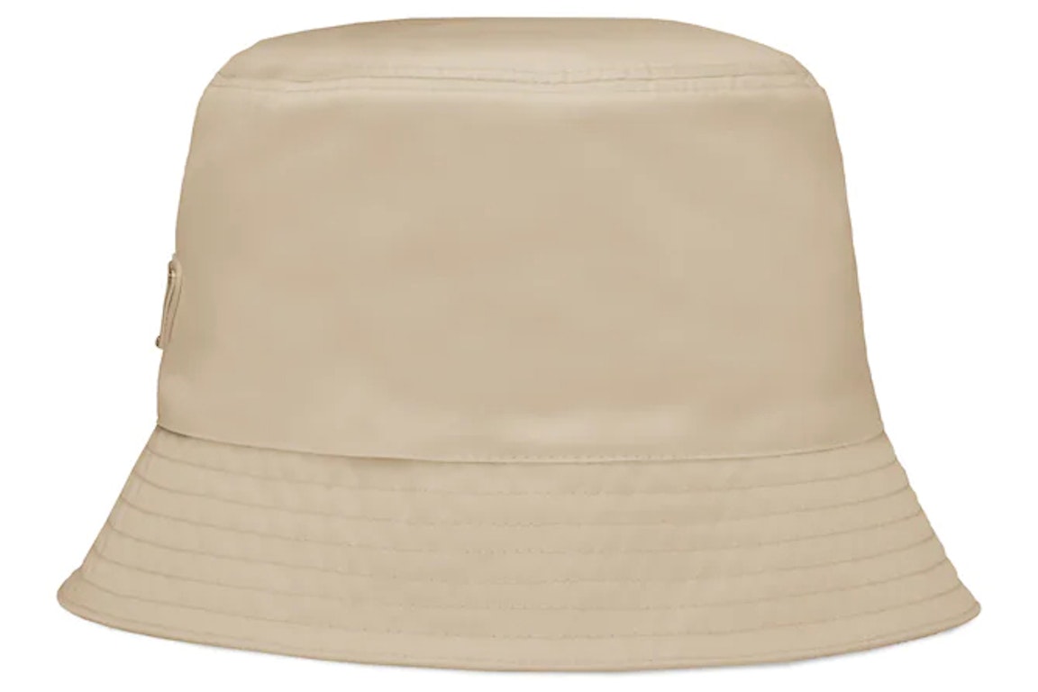 Pre-owned Prada Re-nylon Bucket Hat Desert Beige