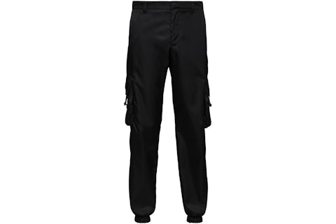 Cargo Pants Prada Black Nylon Gabardine Trousers Gabardine Nylon