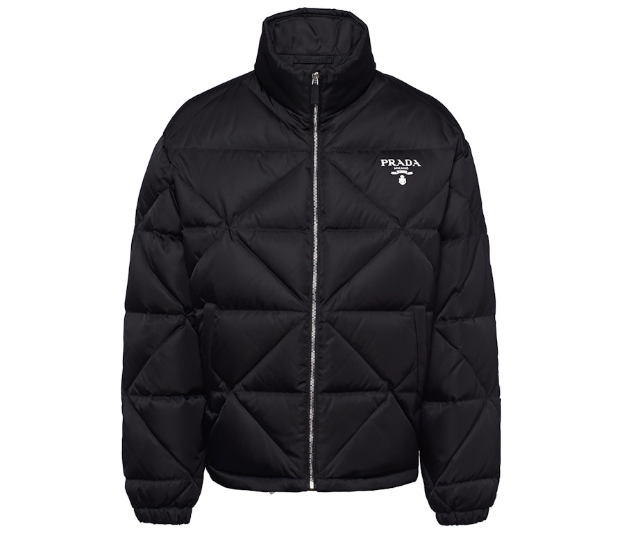 Pre-owned Prada Re-nylon Down Jacket Black