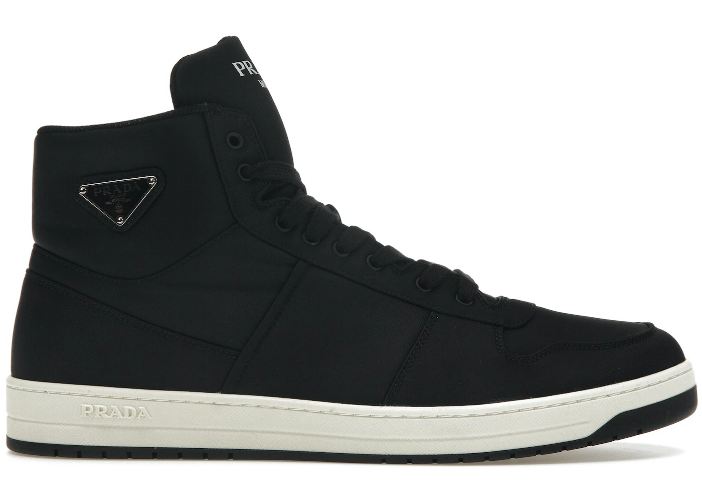 Prada Re-Nylon Gabardine High Top Sneakers Black Black White Men's ...