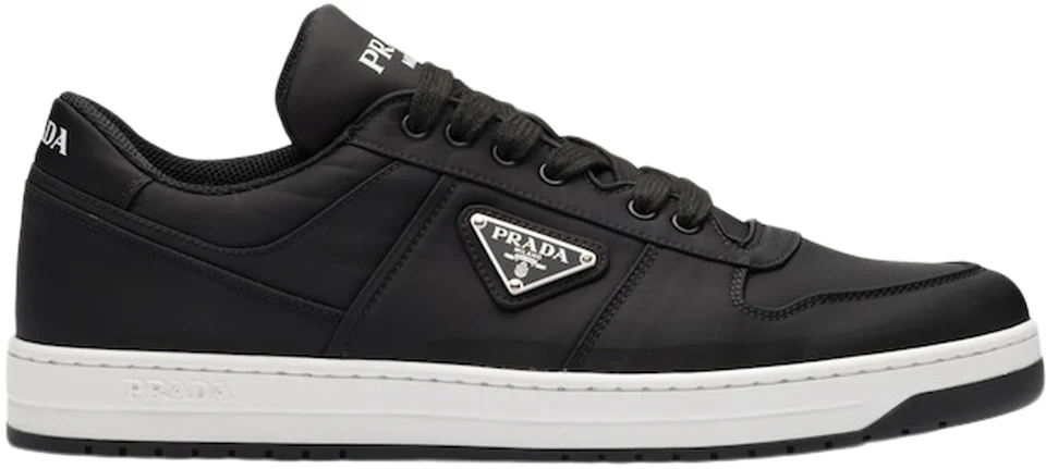 Prada Re-Nylon Gabardine Low Top Sneakers Black Black White