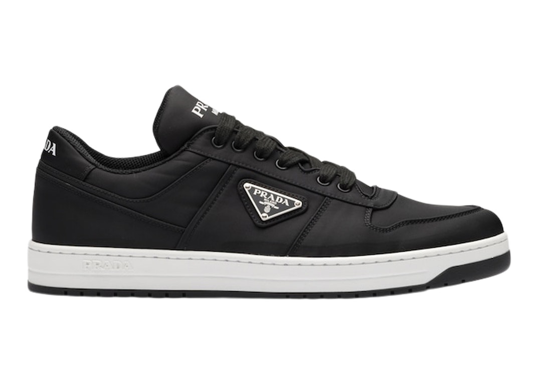Pre-owned Prada Re-nylon Gabardine Low Top Sneakers Black Black White In Black/black/white