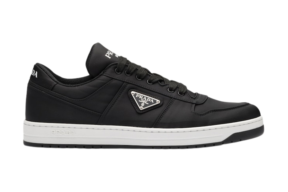 Pre-owned Prada Re-nylon Gabardine Low Top Sneakers Black Black White In Black/black/white