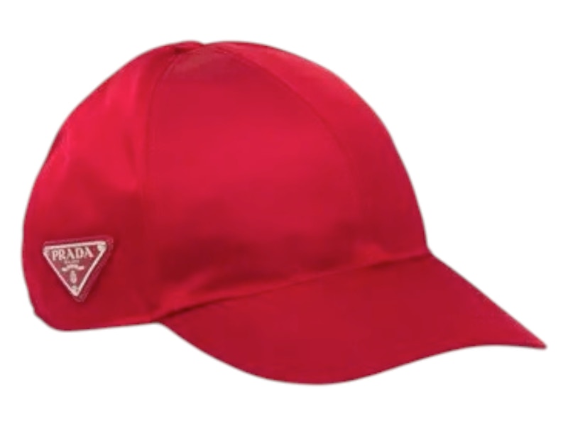 Prada Re-Nylon Logo Cap Red in Nylon - JP