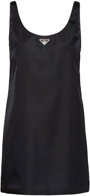 Prada Re-Nylon Logo Plaque Mini Dress Black - SS23 - US